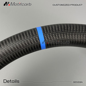Volante de Fibra de Carbono Mate Personalizado con Franja Azul para Elantra N I20N I30N N-line N-Series 2018-2026 - Product Image 4