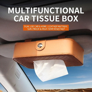 Caja de Almacenamiento Interior de Lujo en Cuero PU, Universal para Visera de Coche y Portapañuelos para Asiento Trasero, Nuevos Kits de Almacenamiento para Vehículos - Product Image 5
