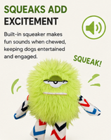 Jouet à tirer pour chien en peluche monstre avec corde tressée, jouet interactif couineur pour chien pour jeu de la corde, adapté aux chiens
