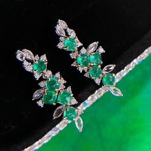 Xinfly Fine Jewelry 18K Gold Diamond 1.46ct <b>Emerald</b> <b>Stud</b> Earrings Jewelry - Product Image 4