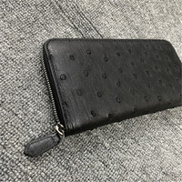Portefeuille fin en cuir de luxe RC103 en peau d'autruche pour hommes et femmes, porte-cartes de créateur, vente en gros