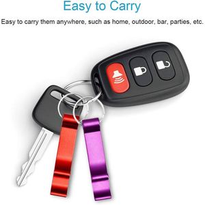 Customized Mini Portable Pocket Metal Bar Tools Aluminum <b>Key</b> <b>Ring</b> Keychain Beer Bottle Opener - Product Image 3
