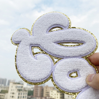 Offre Spéciale – Patchs Chenille Scintillants Personnalisés pour Casquettes, Lettres et Fleurs 3D en Feutre Durable, Brodés, Logo OEM Thermocollant