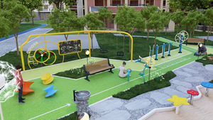 Grand parc <span class=keywords><strong>d</strong></span>'attractions extérieur, divers équipements de divertissement, balançoire à ressort double pour enfants, cheval à bascule, vente personnalisée - Product Image 3