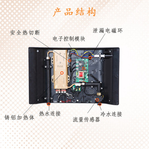 Calentador de Agua Eléctrico Instantáneo de 6.5-9.5KW, Montado en Pared, Control por Microcomputadora, Pantalla LCD, Carcasa de Plástico, Resistente al Agua IPX4 - Product Image 2