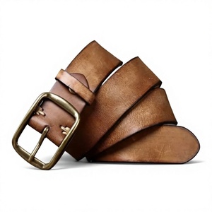 Nouvelle Arrivée Ceintures en Cuir de Vachette Vintage Écologiques Imperméables Longueur Personnalisable Boucle Carrée Solide Haute Résistance Robuste pour Hommes en Acier - Product Image 5