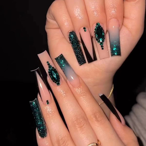 Haute qualité <span class=keywords><strong>prix</strong></span> de gros ballerine diamant paillettes <span class=keywords><strong>faux</strong></span> ongles artificiels <span class=keywords><strong>faux</strong></span> ongles personnalisés presse sur - Product Image 5