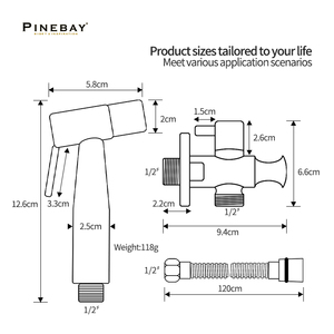 PINEBAY, бестселлер для ванной, SUS304, ручной распылитель для биде, туалет для женщин, система для стирки душа, портативный спрей <span class=keywords><strong>Shattaf</strong></span> - Product Image 6