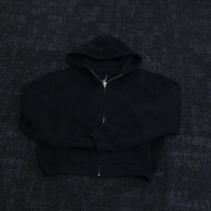 Sweat à capuche personnalisé de luxe avec broderie et impression, style streetwear, en molleton, vierge, vintage, oversize, effet usé, zippé - Product Image 2