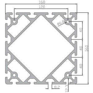 Hồ sơ đùn nhôm t-slot 160160 mm - Product Image 2