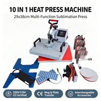 Nouvelle presse à chaud électrique 29*38cm 10-en-1 pour sublimation, transfert à plat pour t-shirts, mugs, assiettes 220V/110V