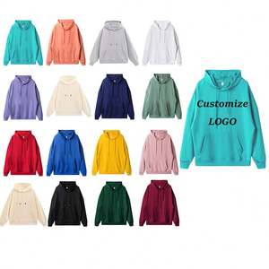 Algodón orgánico en blanco pesado de alta calidad bordado Etiqueta Privada cuello redondo Sudadera con capucha logotipo personalizado - Product Image 1