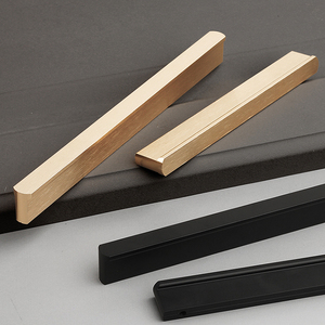 Profiles Closet Pull Matte Kitchen <strong>Knobs</strong> Black <strong>Rose</strong> <strong>Gold</strong> Furniture Long Aluminium Handle Luxury Round Head Solid Carton Modern - Product Image 2