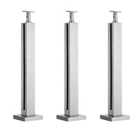 Colonnes en acier inoxydable 304 durables et résistantes à la rouille, 33 pouces (850 mm) de hauteur, finition argent satiné, pour pince de garde-corps en verre