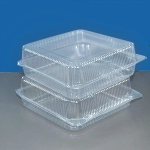 Hộp đựng bánh mousse hình vuông lớn, chất liệu PET trong suốt, dùng được cho thực phẩm, thích hợp đựng bánh ngọt, bánh quy socola, bánh sandwich và pizza mang đi - Product Image 2