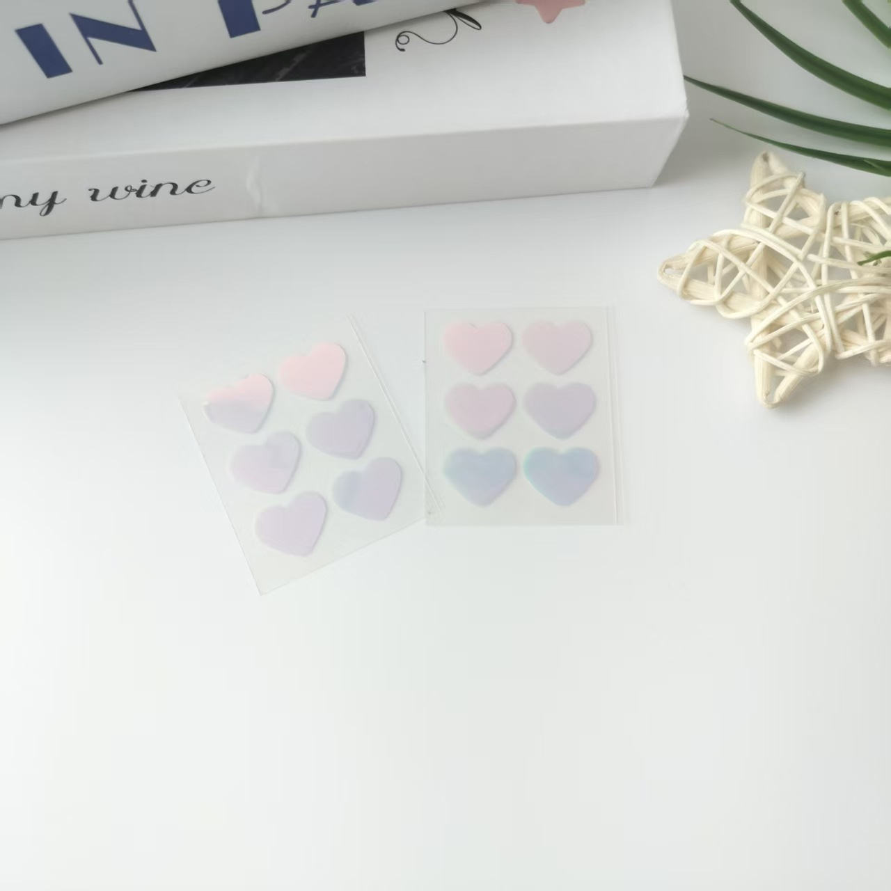 ดีไซน์รูปหัวใจ6ชิ้นเลเซอร์ไฮโดรคอลลอยด์