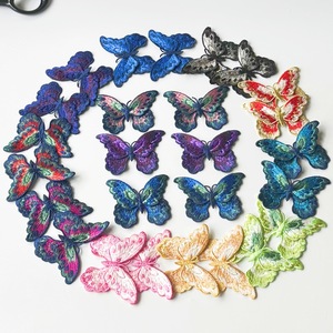 暗号化カラー蝶刺繍布ステッカー二層水溶性ポリエステル刺繍パッチ服スカート靴 - Product Image 5