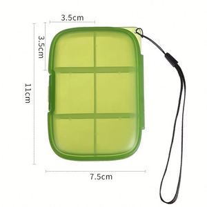 Pastillero Portátil Organizador de Medicamentos con 6 Compartimentos, Estuche de Gran Capacidad para Pastillas, Caja de Almacenamiento de Medicamentos para 1 Semana con Cuerda para Colgar - Product Image 3