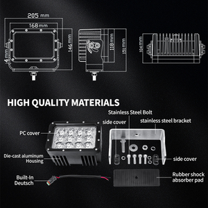 Nueva Lámpara de Trabajo LED Cuadrada de 120w para Minería, Uso Industrial, Excavadoras, Camiones y Tractores, Resistente al Agua, 24v CC/12v CC - Product Image 2