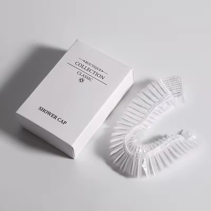 Tùy Chỉnh Rõ Ràng Dùng Một Lần Không Thấm Nước Đàn Hồi Phân Hủy Sinh Học Tắm Mũ Tắm Cho Khách Sạn - Product Image 2