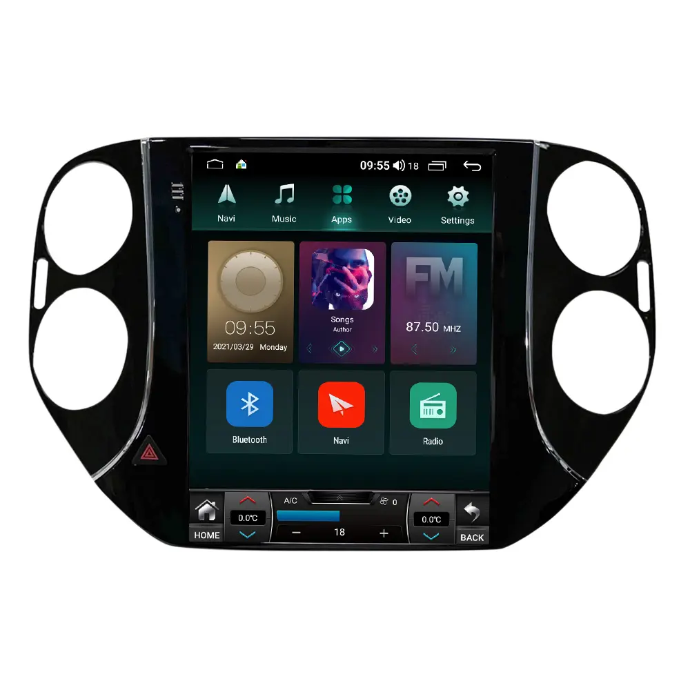 2DIN Android DSP 11 Tesla Estilo Para VW Tiguan 2010-2016 Rádio RDS AM FM Multimídia Carro SEM DVD jogador de Navegação GPS Auto Estéreo