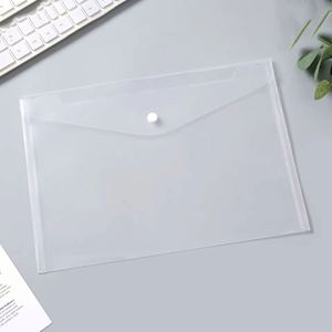 Offres Spéciales : Porte-documents en plastique transparent A4 avec bouton-pression pour l'école, pochettes à rabat, personnalisables avec logo - Product Image 3