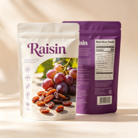 Sachet en plastique personnalisé avec logo pour fruits secs, emballage alimentaire sec, sachet en plastique pour raisins, vente en gros