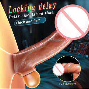 Neues Hochfestes Flüssigsilikon Simuliertes Penis-Kondom Wolfzahn-Typ Verdicktes Desensibilisierendes Verzögerndes Männliches Prothesen-Gleitmittel - Product Image 1