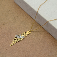 Collar de Moda con Colgante de Acero Inoxidable con Mapa de Israel y Palestina Personalizado, con Circonitas, Estilo Árabe Musulmán, Venta al por Mayor para Hombres y Mujeres