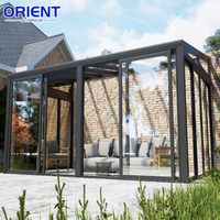 Pergola bioclimatique automatique moderne en aluminium pour patio, jardin et serres