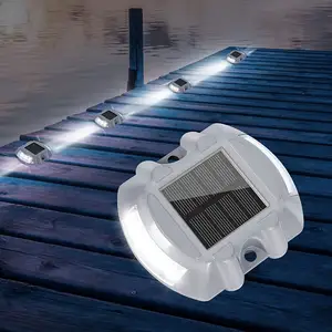 factory hot sale horseshoe solar powered IP68 waterproof solar dock light for home garden and deck boat