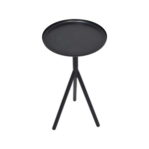 <b>Round</b> Custom Style Coffee <b>Table</b> with Black Metal Storage Iron <b>Tray</b> for Indoor and Outdoor Use for Bar Application - Product Image 1