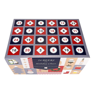 Boîtes de <span class=keywords><strong>calendrier</strong></span> de l'<span class=keywords><strong>Avent</strong></span> de <span class=keywords><strong>bière</strong></span> personnalisées faites à la main de la Chine fournisseur de boîte-cadeau kraft ondulée à la mode avec papier d'aluminium UV - Product Image 6