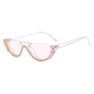 Gafas de sol <span class=keywords><strong>con</strong></span> diseño de marca para mujer, anteojos de sol femeninos <span class=keywords><strong>con</strong></span> diamantes de imitación brillantes, Estilo Vintage, a la moda - Product Image 4