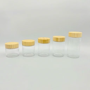Envases Redondos <span class=keywords><strong>de</strong></span> Bambú <span class=keywords><strong>de</strong></span> 90 ml, Frascos <span class=keywords><strong>de</strong></span> Vidrio Cosméticos Vacíos, Fabricante YMP HM-096 con Tapa <span class=keywords><strong>de</strong></span> Bambú - Product Image 4