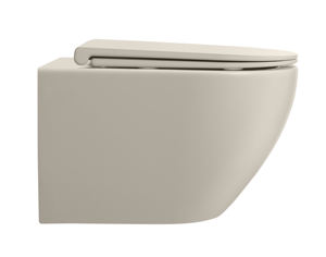 Toilette moderne à citerne dissimulée suspendue au mur en céramique <span class=keywords><strong>taupe</strong></span> - Product Image 3