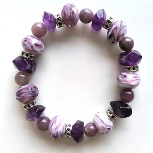 Natural Stone Bracelet Colorful Glass Beaded Energy Balancer <b>Top</b>-rated Flexible Payment Terms Handmade Customization - Product Image 4