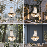 Lustres en cristal exclusifs transfrontaliers, luminaires de plafond en bronze, LED 360° haute luminosité, protection oculaire pour salons