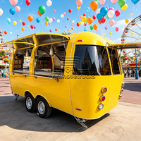Edelstahl-Imbisswagen für Gewerbe, Hot Dog Pizza Food Truck, Burger Mobiler Imbissanhänger mit Küche, Günstiger Food Truck