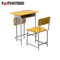 Bureau et chaise d'étude individuels en contreplaqué avec réglage en hauteur, adaptés aux enfants, aux élèves du secondaire et aux étudiants universitaires