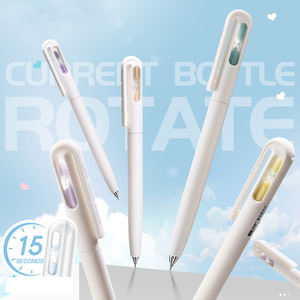 Быстросохнущая Вращающаяся ручка с двумя бусиками, креативная практичная нейтральная ручка для подписи, синие чернила, пластиковый материал 0,5 мм - Product Image 1