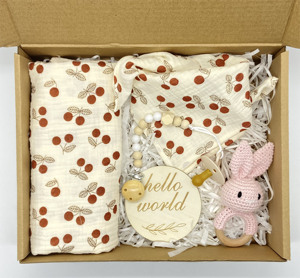Cofanetto in mussola di cotone morbido di bambù per neonati e bambine regalo regalo unico per <span class=keywords><strong>Baby</strong></span> Shower benvenuto all'ingrosso - Product Image 3