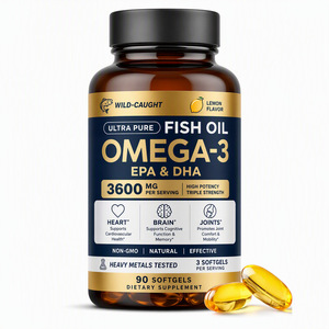 Capsules molles d'huile de poisson de haute mer Oméga-3 personnalisées, bonbons gélifiés à haute concentration d'EPA+DHA, fabricant sous contrat OEM - Product Image 1