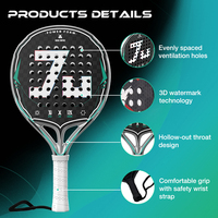 Raquette de padel personnalisée de la marque Jusain Factory avec sélection de carbone 3K 12K 18K, noyau EVA absorbant les chocs, utilisation en intérieur et en extérieur