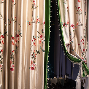 Nouveaux rideaux de fenêtre en soie personnalisés de style chinois, rideaux de fenêtre brodés pour salon, chambre à coucher, <span class=keywords><strong>baie</strong></span> <span class=keywords><strong>vitrée</strong></span>, offre spéciale - Product Image 6