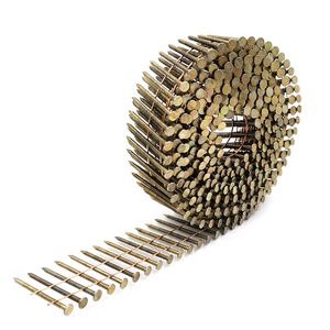 Bobina de clavo de acero con revestimiento amarillo Anillo liso Tornillo Vástago Espiral Cabeza plana Punta de diamante para construcción Clavo de paleta de muestra gratis - Product Image 6