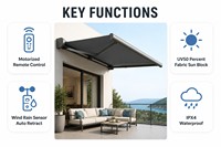 Auvent motorisé électrique en aluminium de luxe à installation facile, très vendu, pour balcon et terrasse, protection solaire