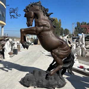 Décoration de jardin extérieure BLVE, statues d'animaux réalistes en métal coulé grandeur nature, sculpture de cheval en bronze avec des ailes - Product Image 2