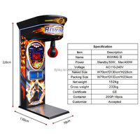Máquina recreativa de boxeo Ultimate Big Punch para interiores, juego de arcade para prueba de velocidad y reflejos, operada con monedas, de plástico, fibra de vidrio y metal.