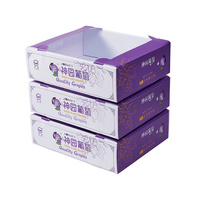 Boîte d'emballage pour raisins, robuste, impression personnalisée, boîte logistique en plastique ondulé, caisse réutilisable pour fruits et légumes